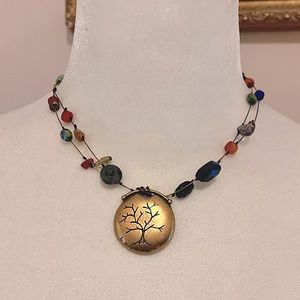 Chico’s Balance Tree Brass Necklace